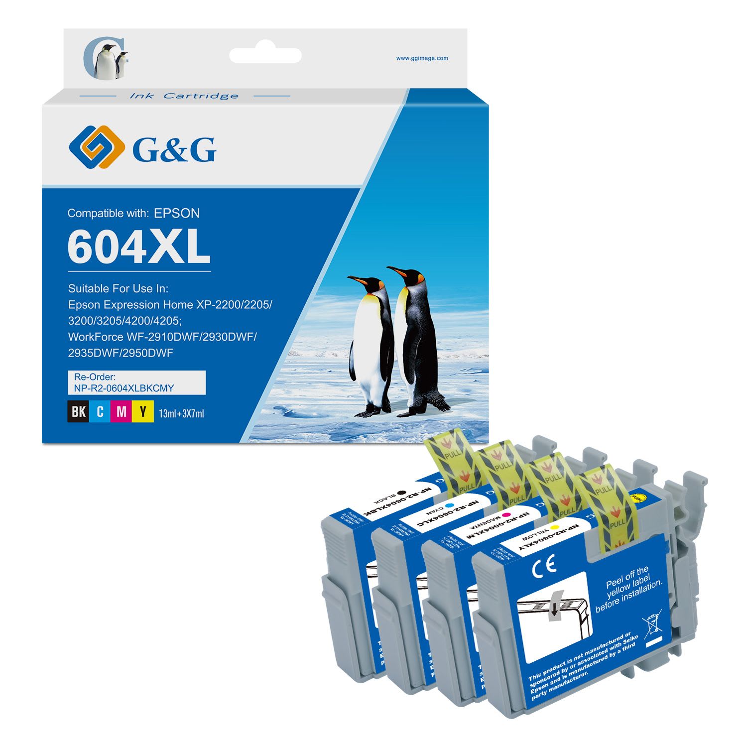 C13T10H64010 / 604XL - cartouches qualité premium compatible Epson - multipack 4 couleurs : noire, cyan, magenta, jaune