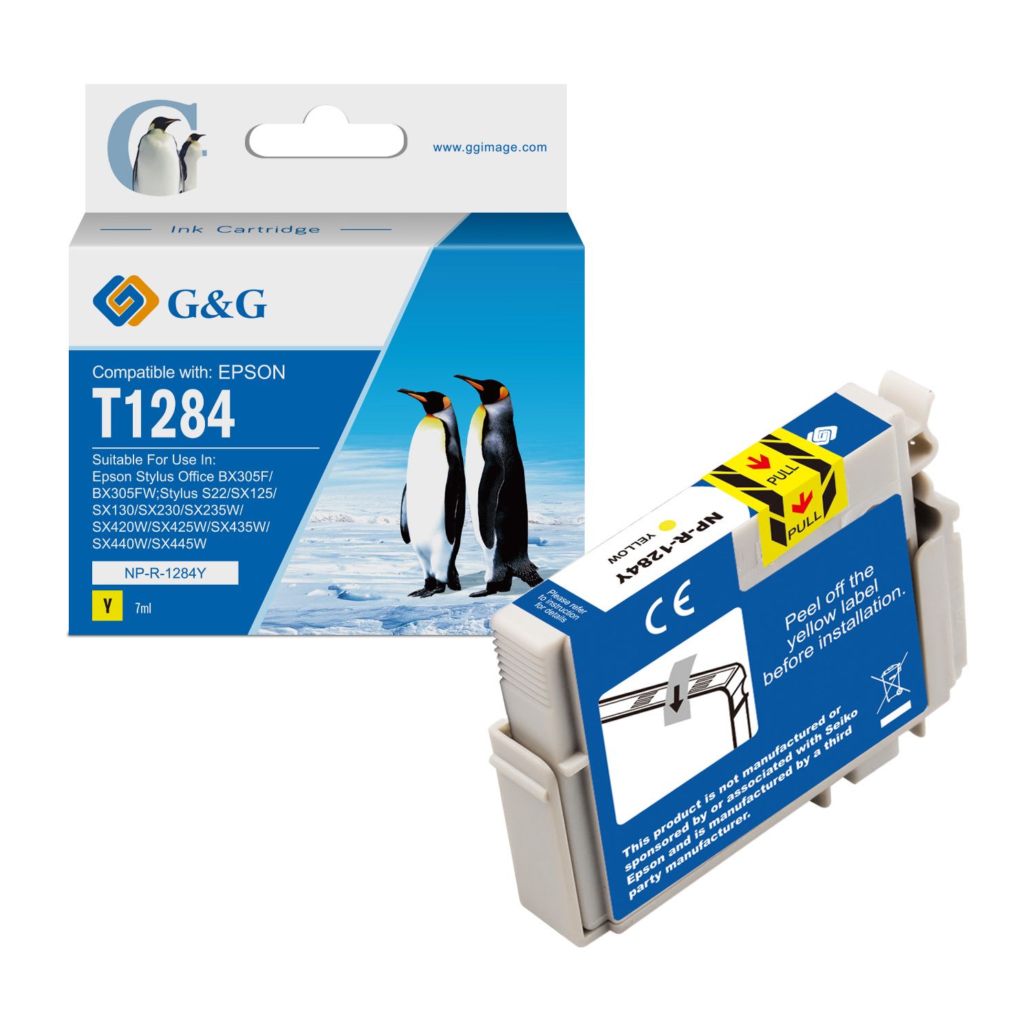 C13T12844011 / T1284 - cartouche qualité premium compatible Epson - jaune