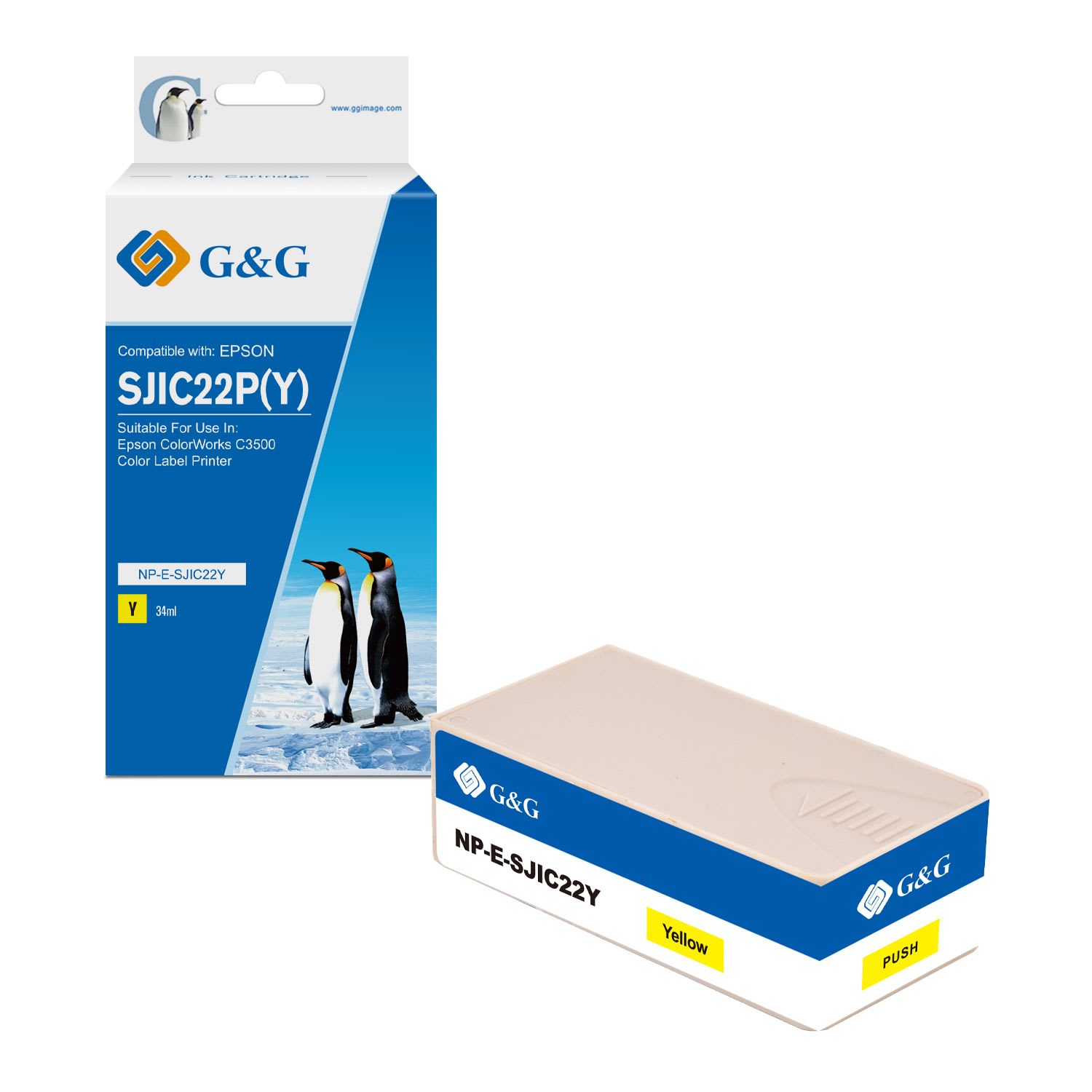 C33S020604 / SJI-C-22-P-(Y) - cartouche qualité premium compatible Epson - jaune