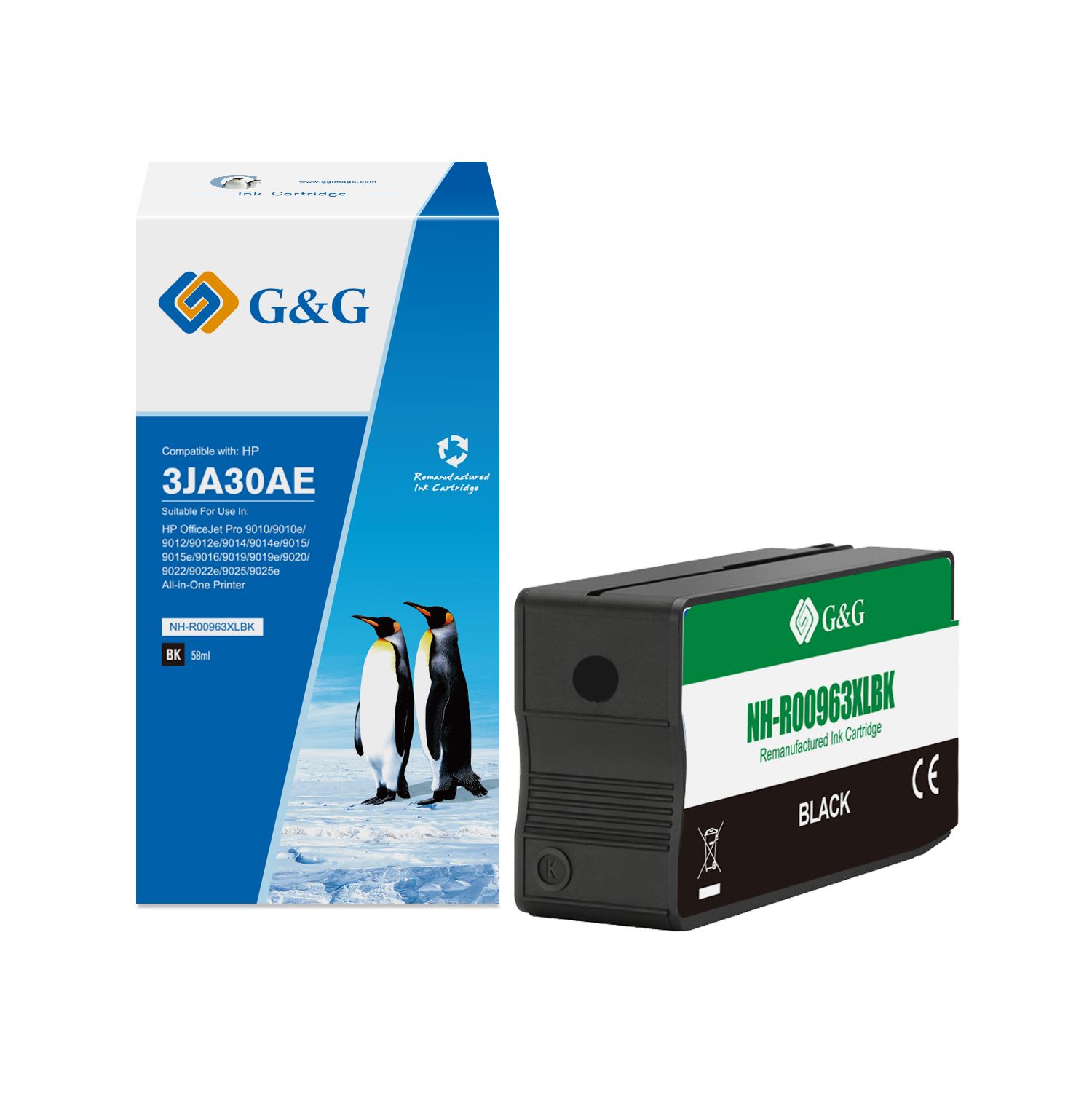 3JA30AE / 963XL - cartouche qualité premium compatible HP - noire