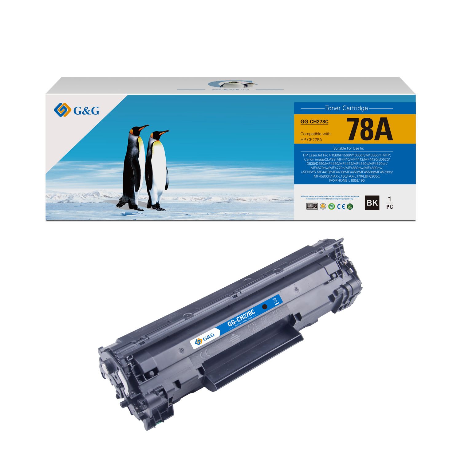 CE278A / 78A - toner qualité premium compatible HP - noir