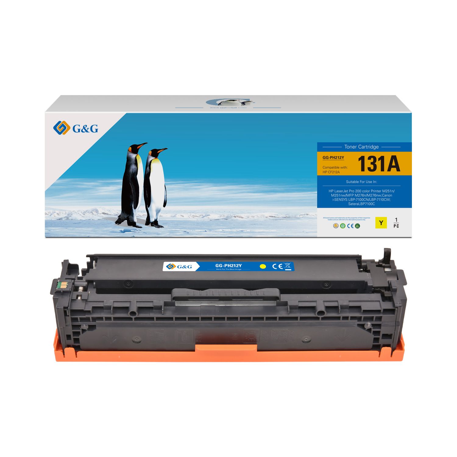 CF212A / 131A - toner qualité premium compatible HP - jaune