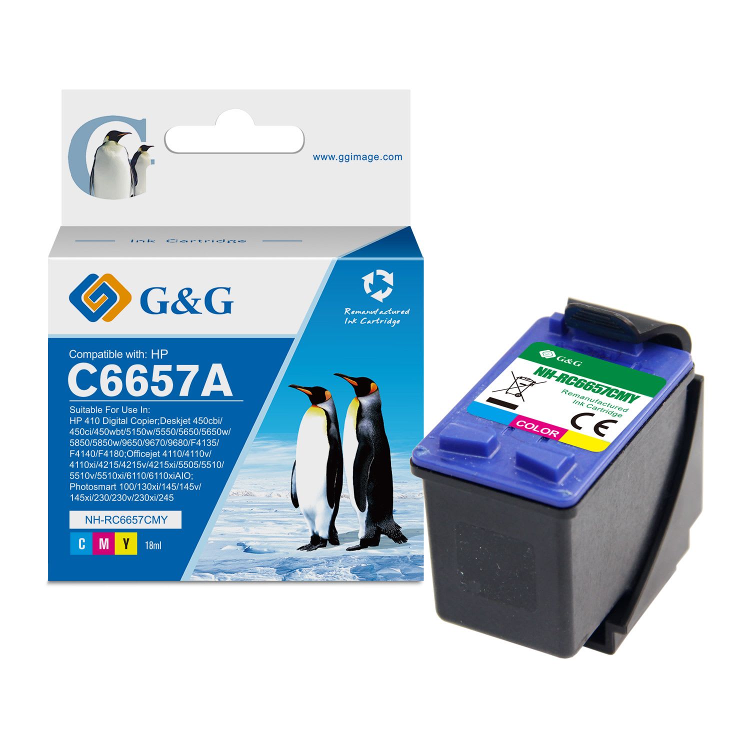 C6657AE / 57 - cartouche qualité premium compatible HP - multicouleur