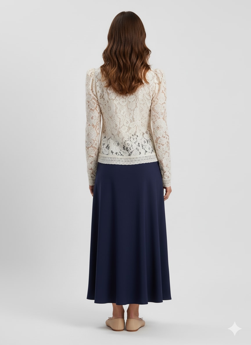 Chemisier blanc romantique en dentelle — vue 2