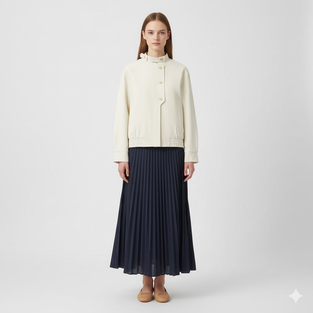 Veste blanche élégante coupe droite — vue 1