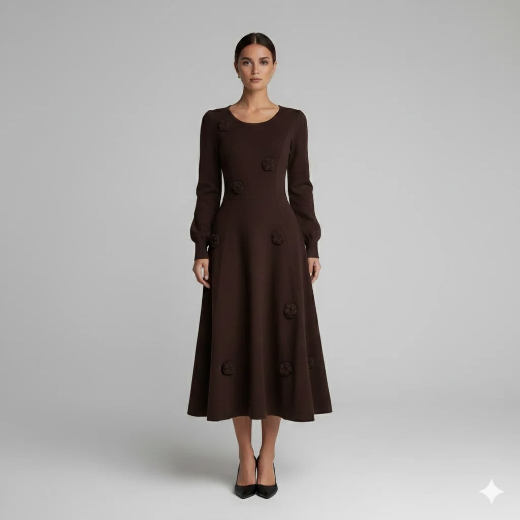 Robe longue pull florale Tsniout — vue 4