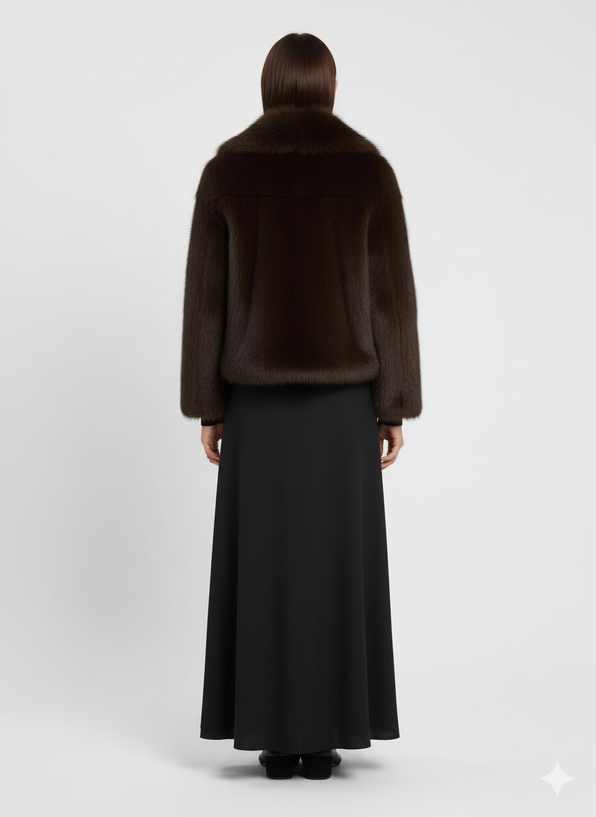 Veste en fausse fourrure marron — vue 2