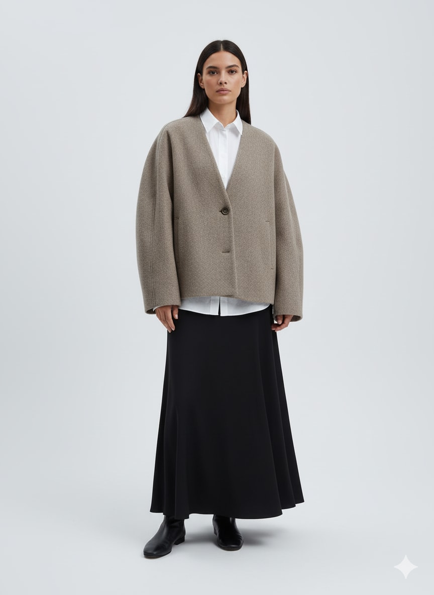 Manteau en laine monochrome — vue 1