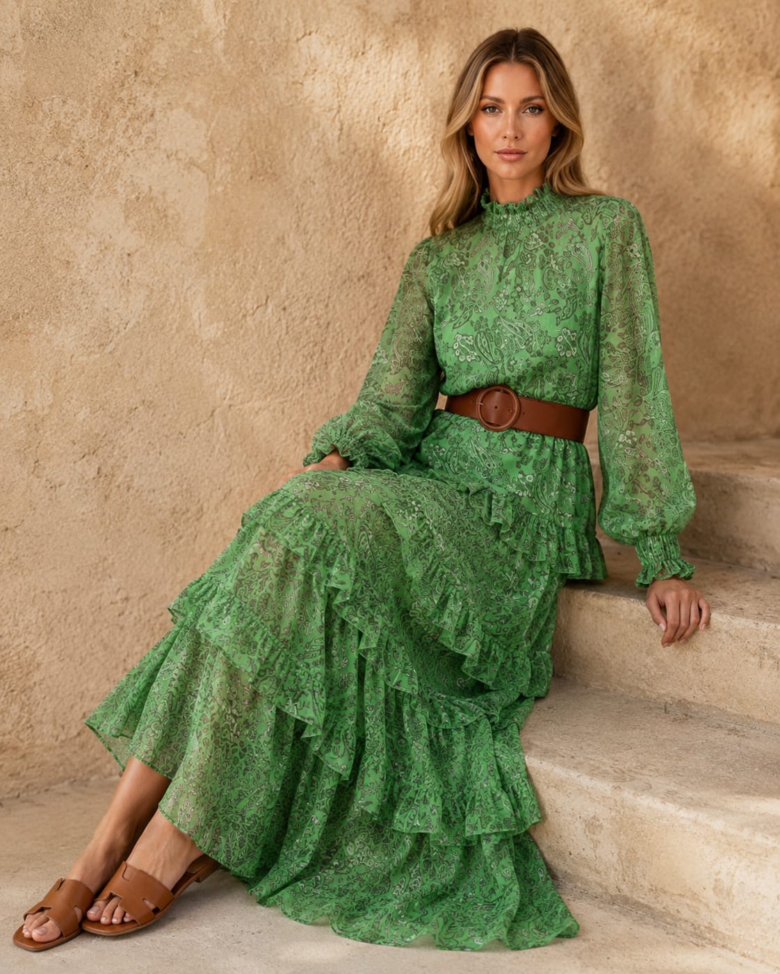 Robe longue à volant Tsniout