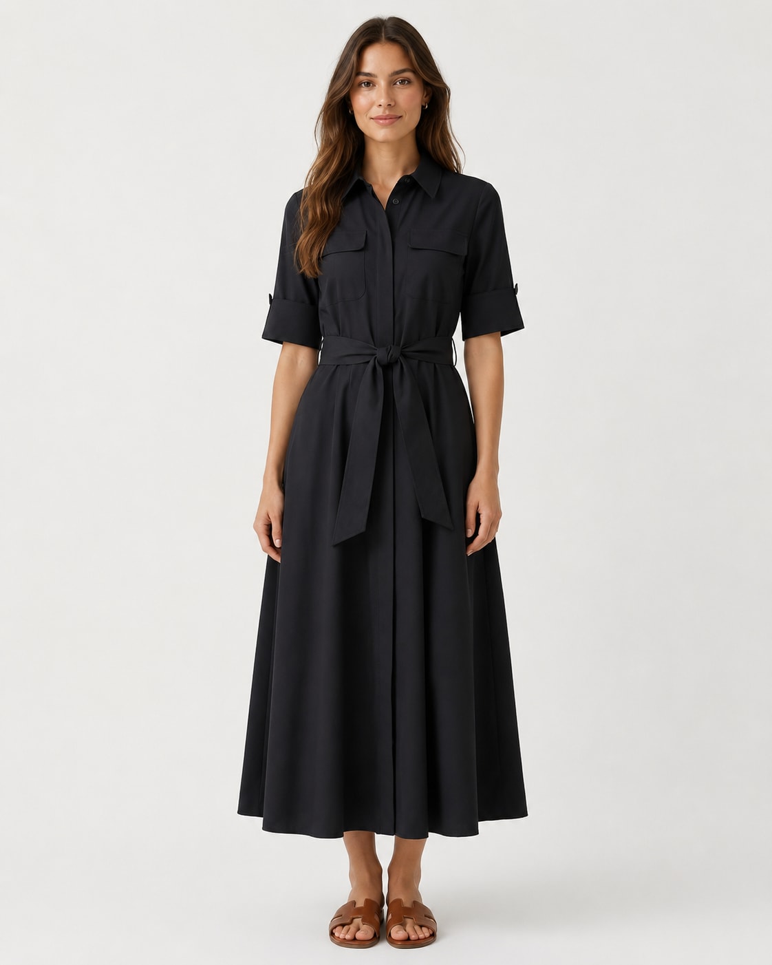 Robe mi-longue chemise Tsniout