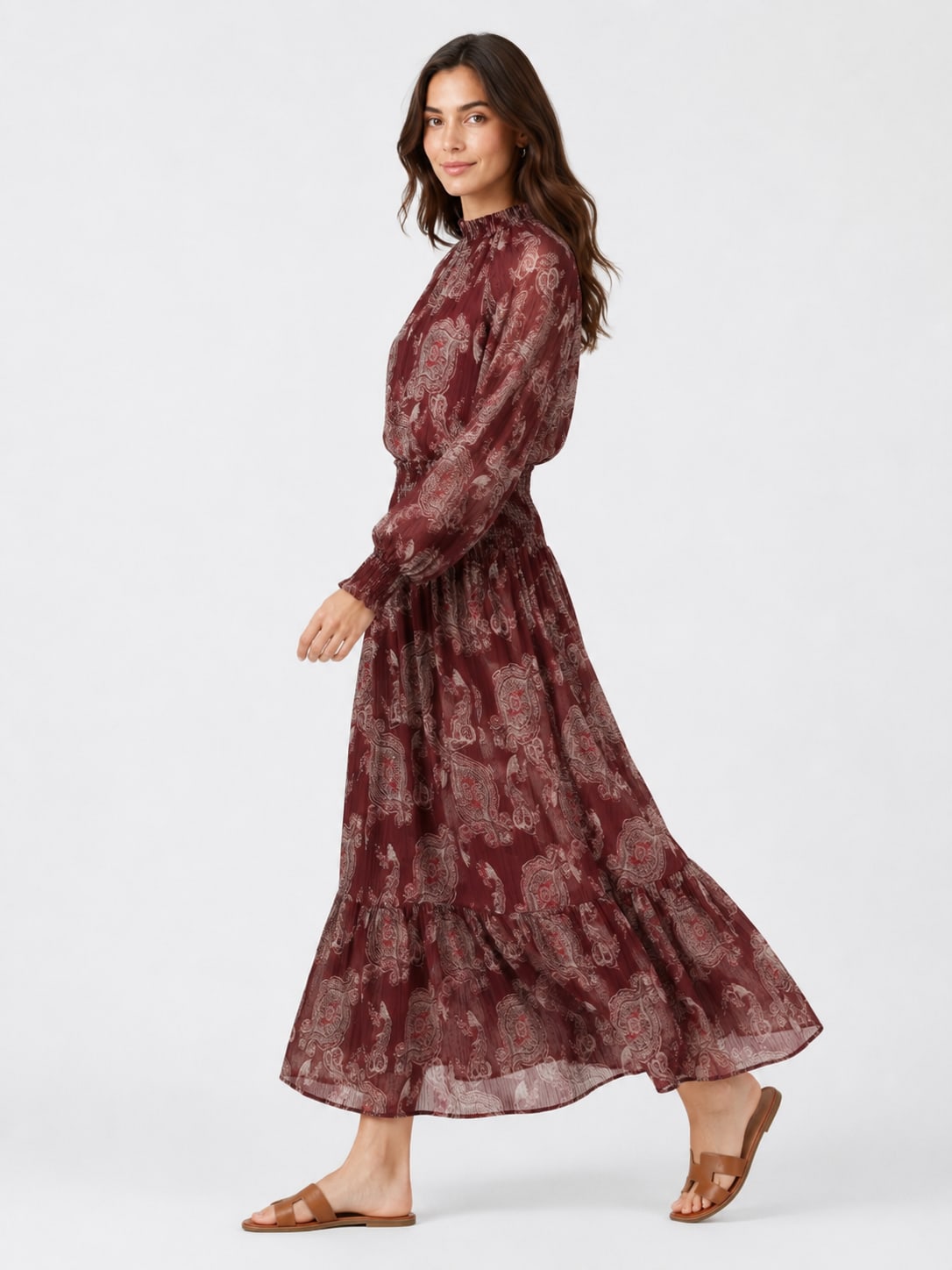 Robe Longue Bohème à Imprimé fleur Tsniout