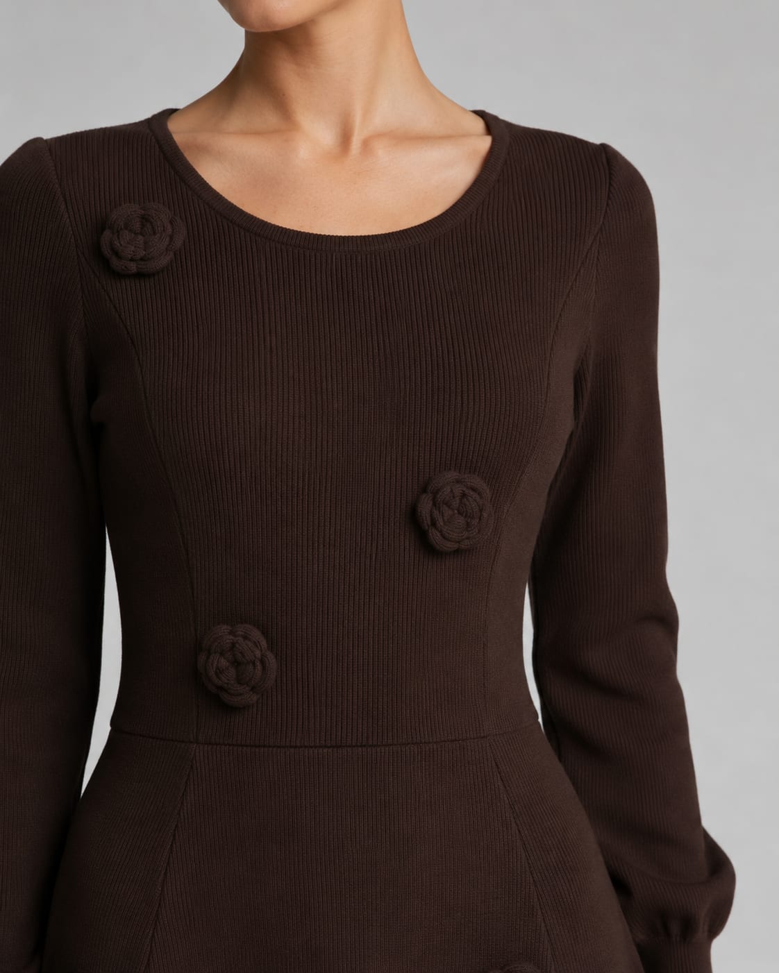 Robe longue pull florale Tsniout
