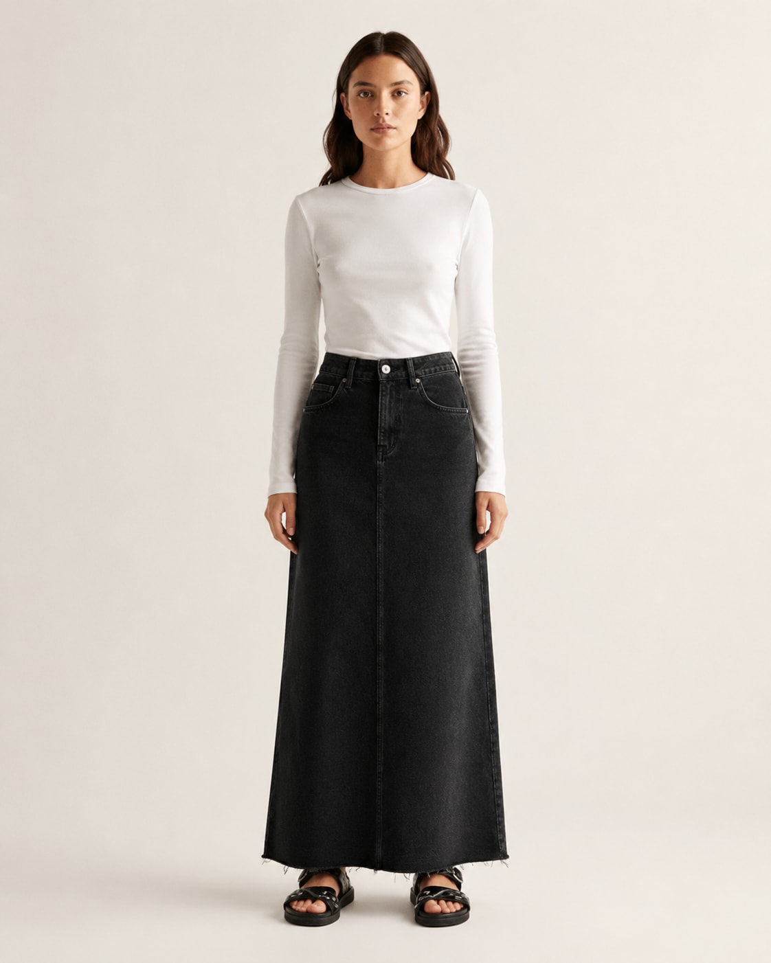 Jupe Longue en jean noir