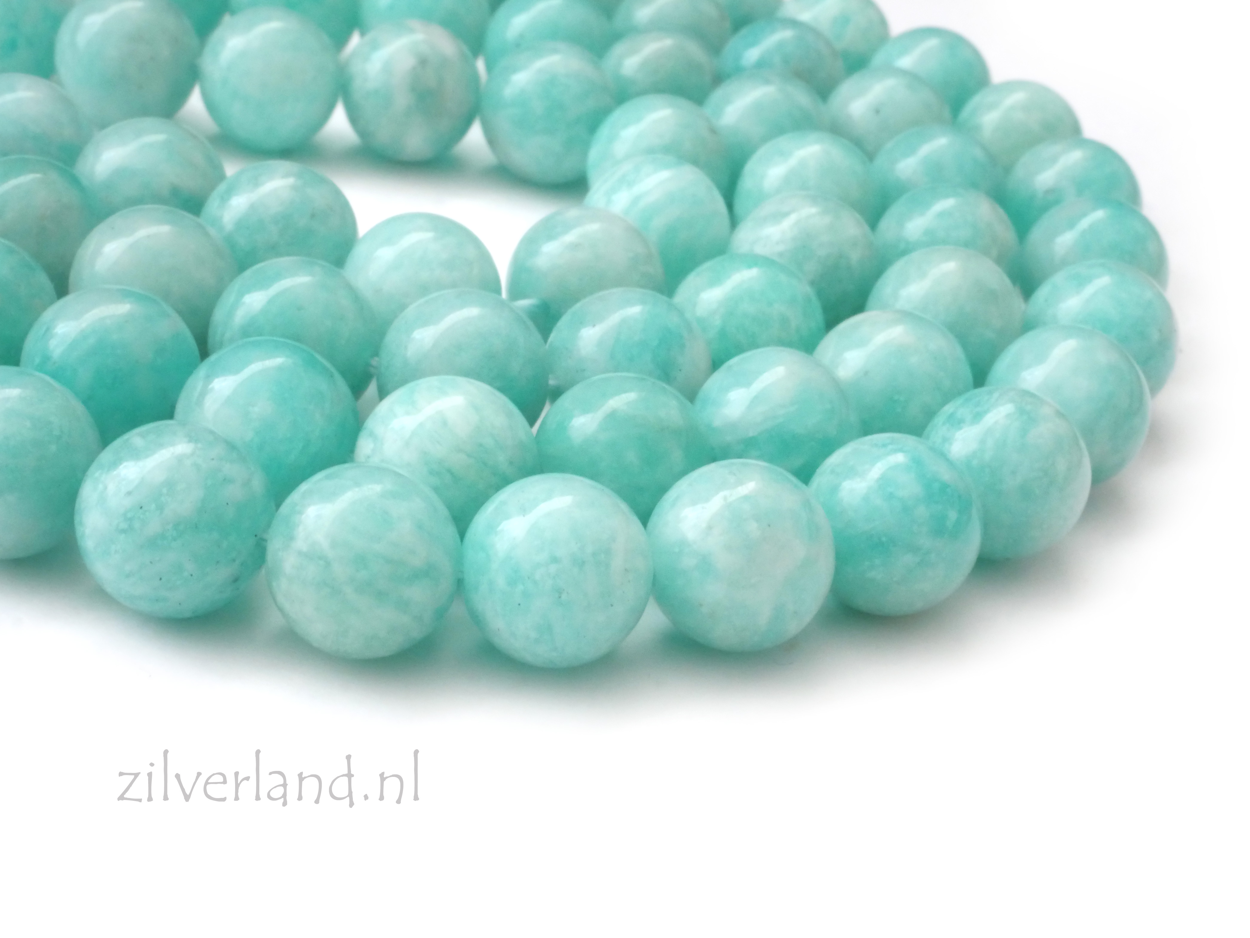 Amazoniet edelsteen kralen strengen