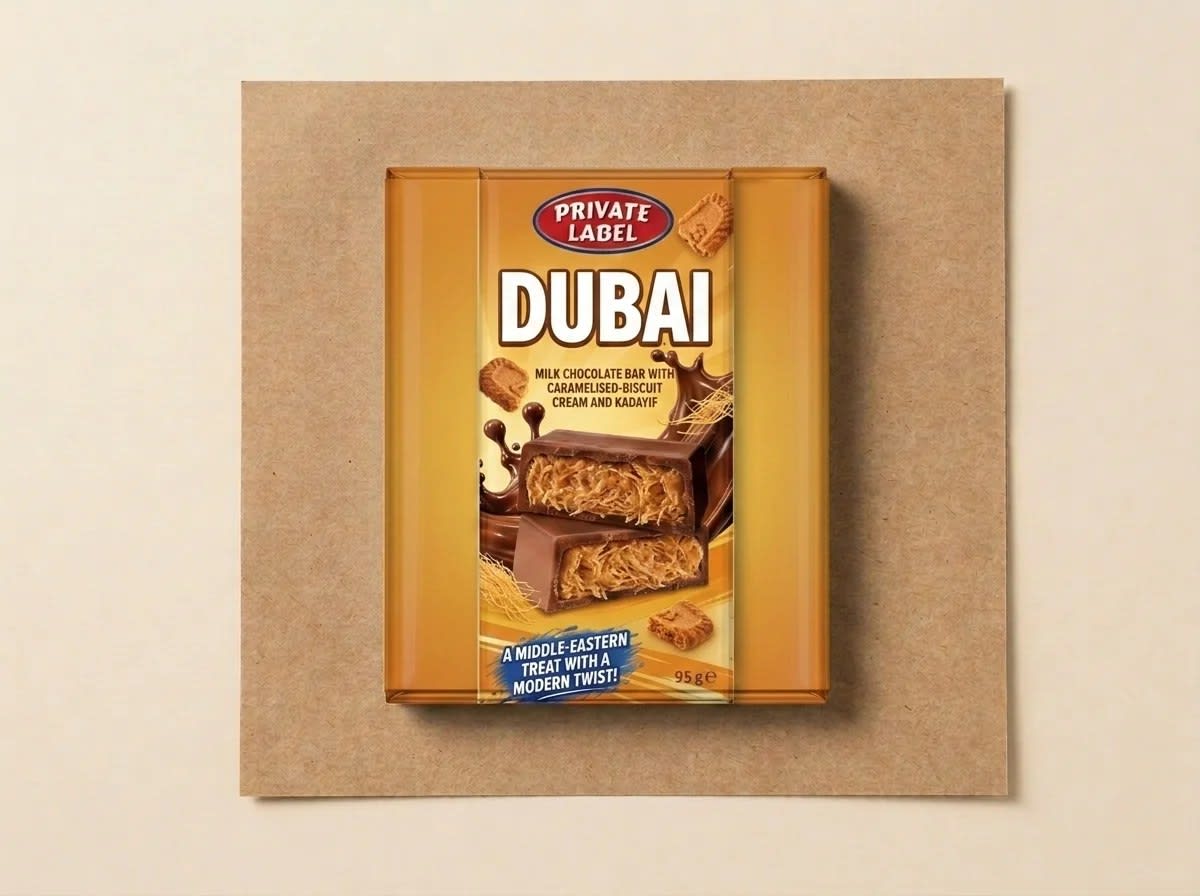 Caramelised-biscuit-kadayif filled milk chocolate bar
