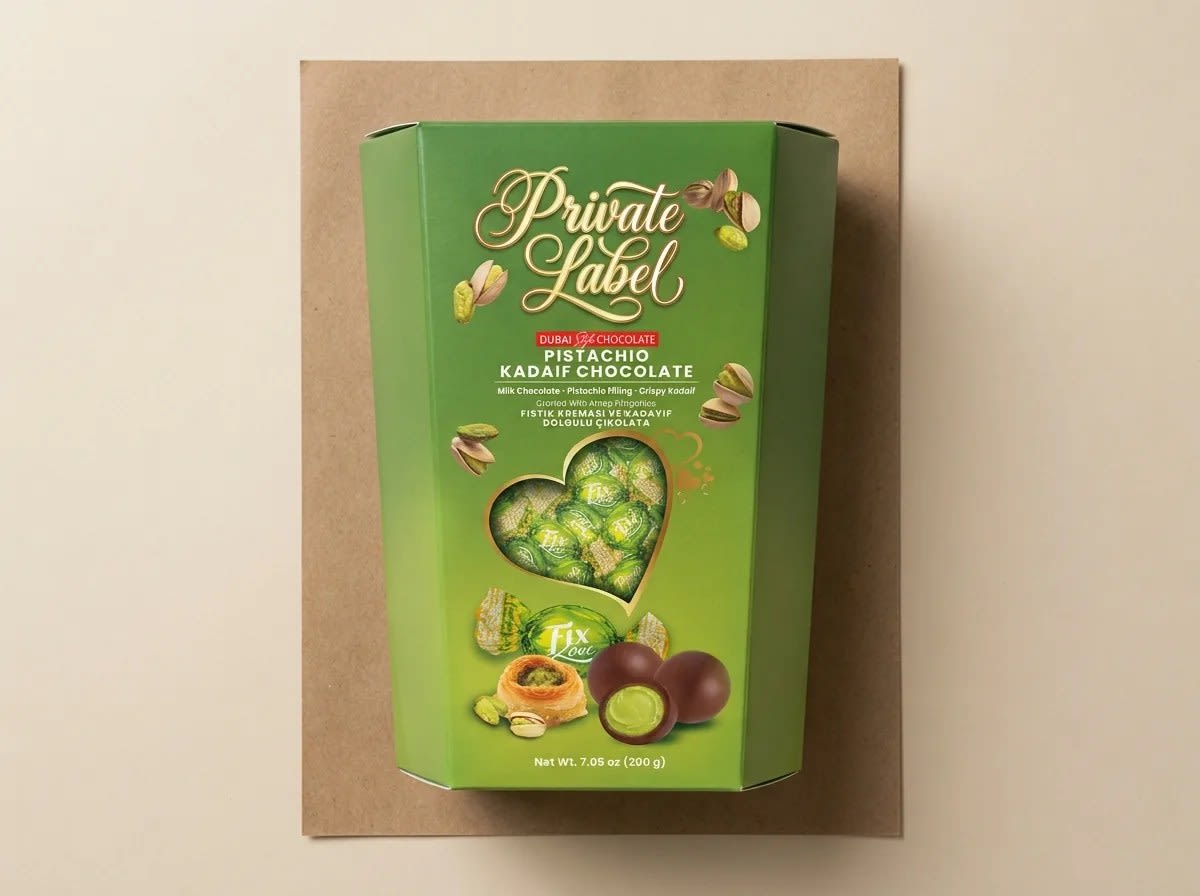 Chocolate balls with pistachio cream