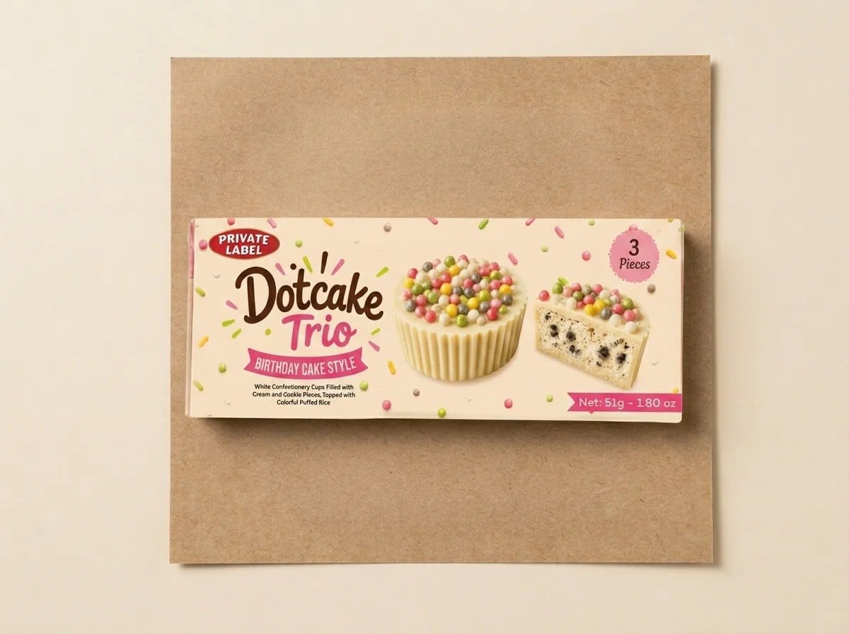 Birthday-cake style chocolate cups, 3-pack