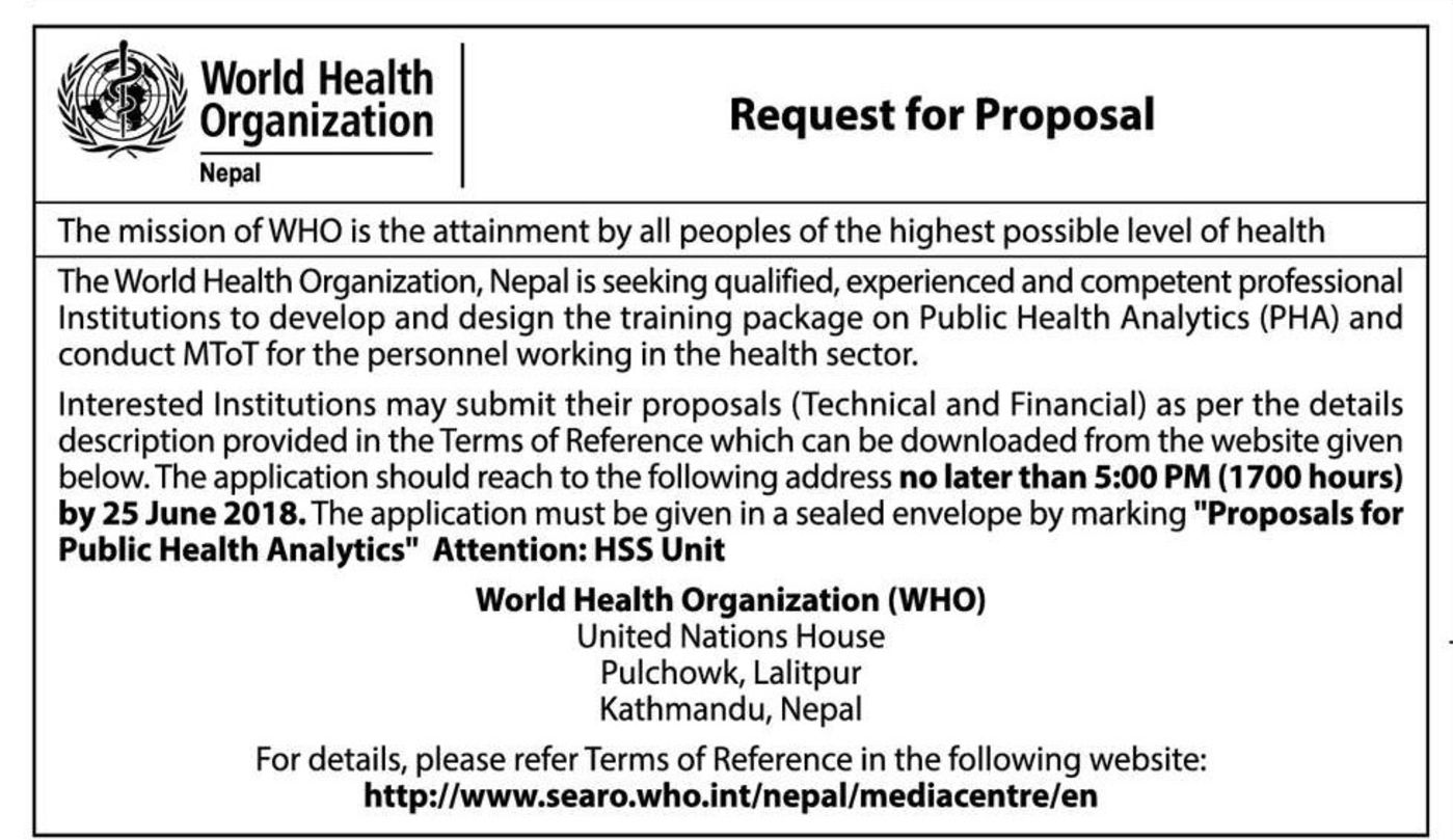 bids and tenders nepal rfp develop and design the training proposal to conduct training