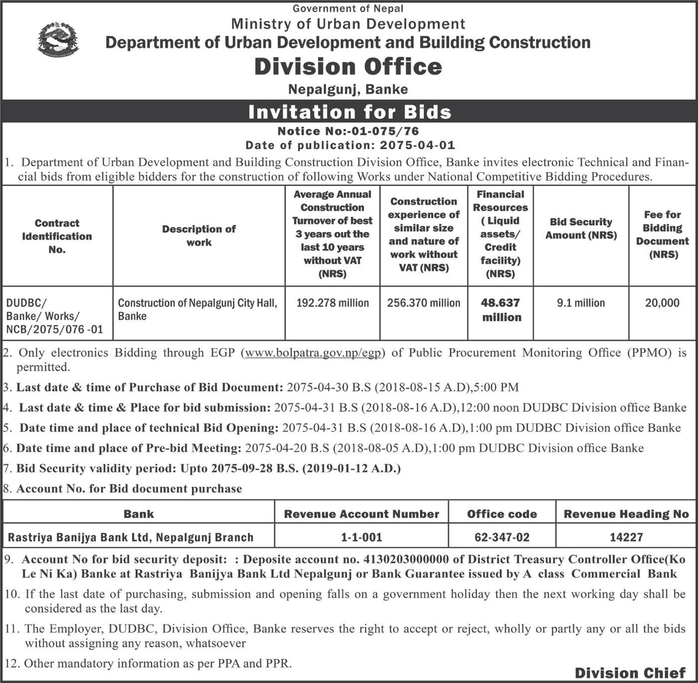 bids and tenders nepal invitation for bids construction of