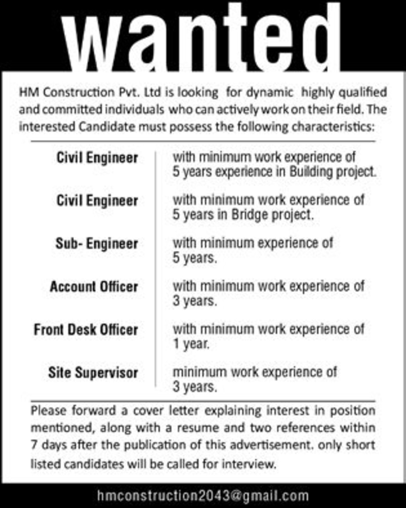 Jobs Nepal Vacancy Civil Engineer Sub Engineer Account