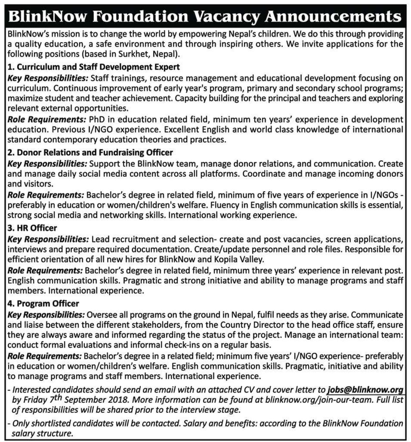 Jobs Nepal Ingo Vacancy Curriculum And Staff Development