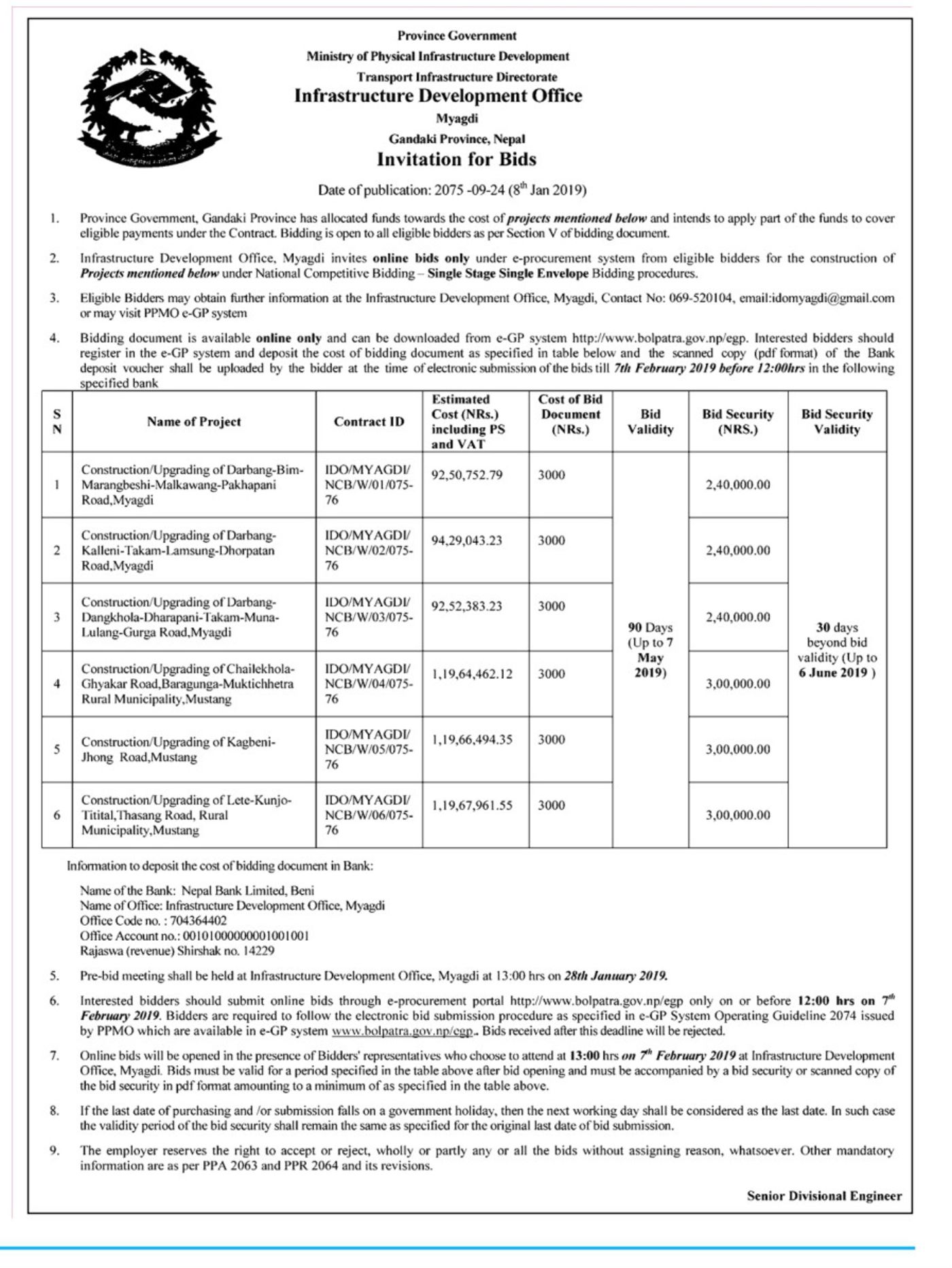 Bids and Tenders Nepal - Invitation For Bids 