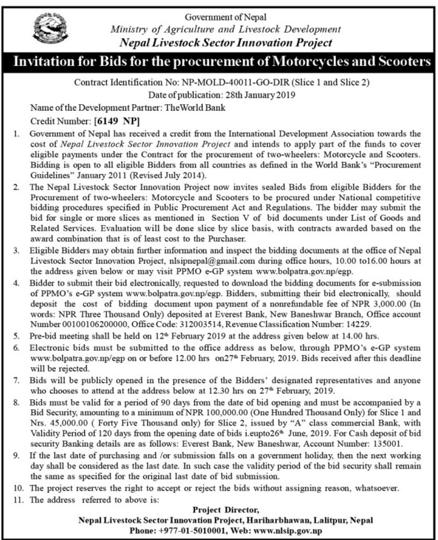 Bids and Tenders Nepal - Invitation For Bids - Procurement 