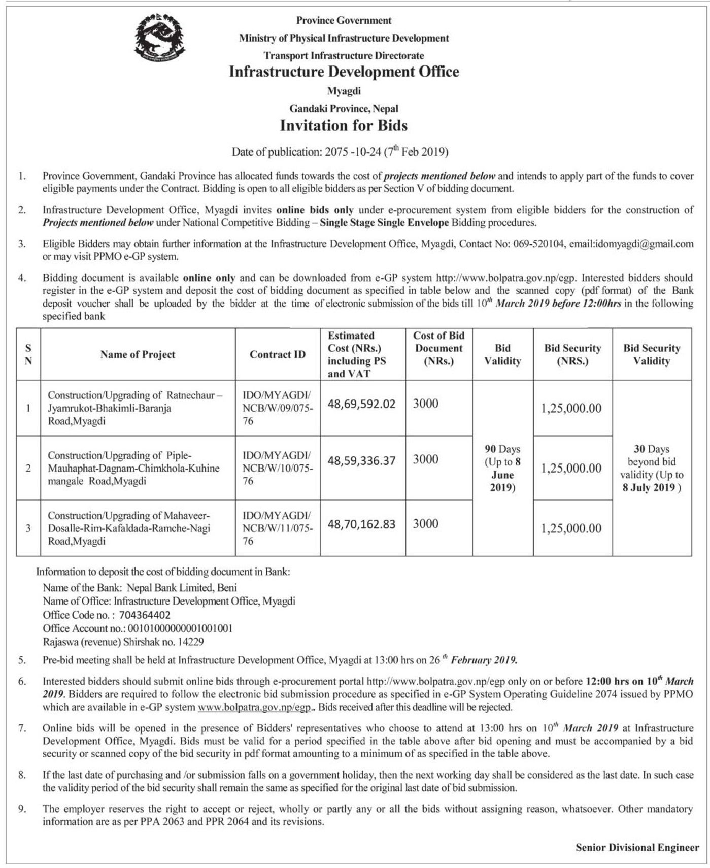 Bids and Tenders Nepal - Invitation For Bids 