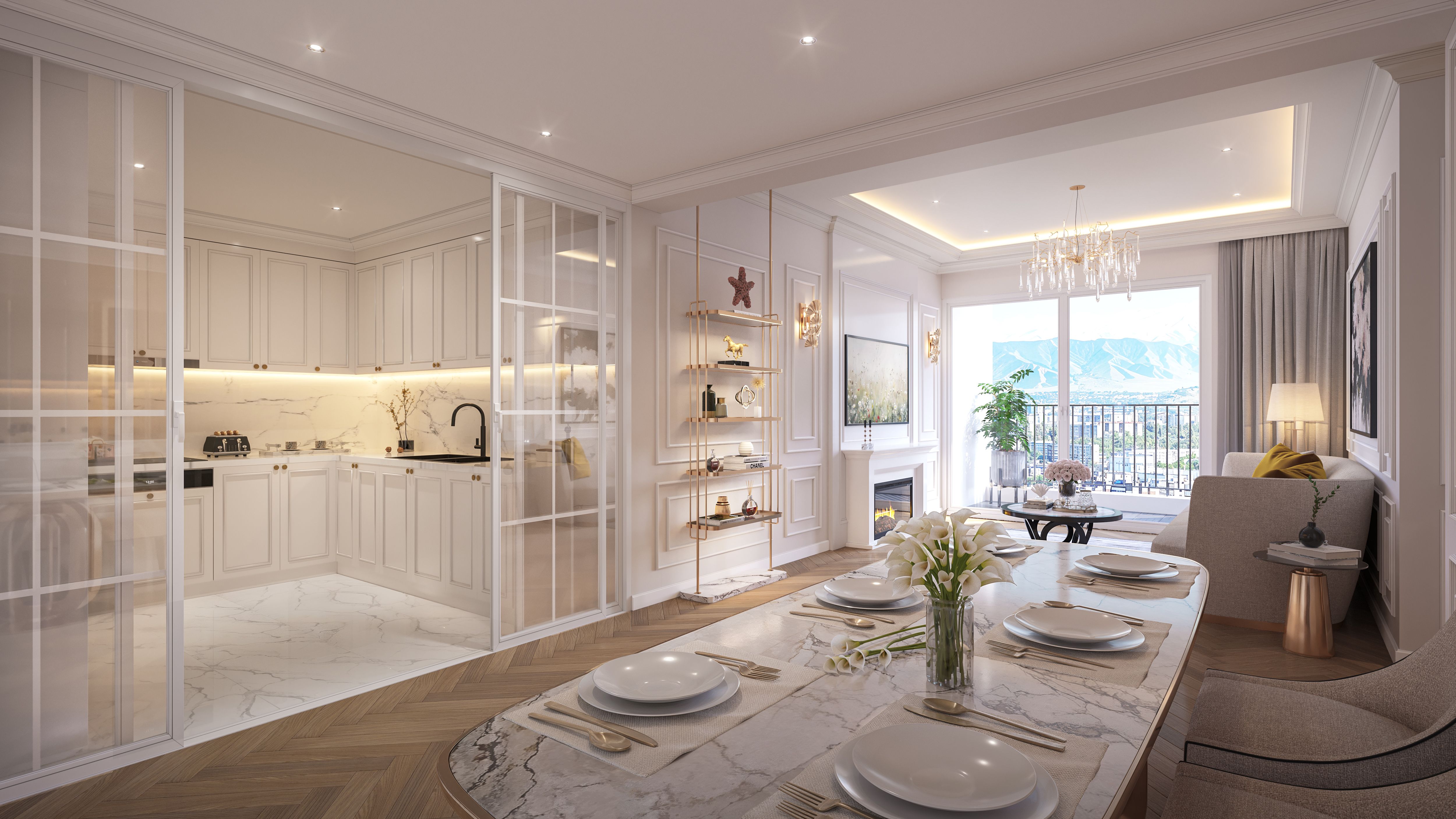 The Essence фазасындагы Lyra (Y3) корпусундагы батирдин интерьери