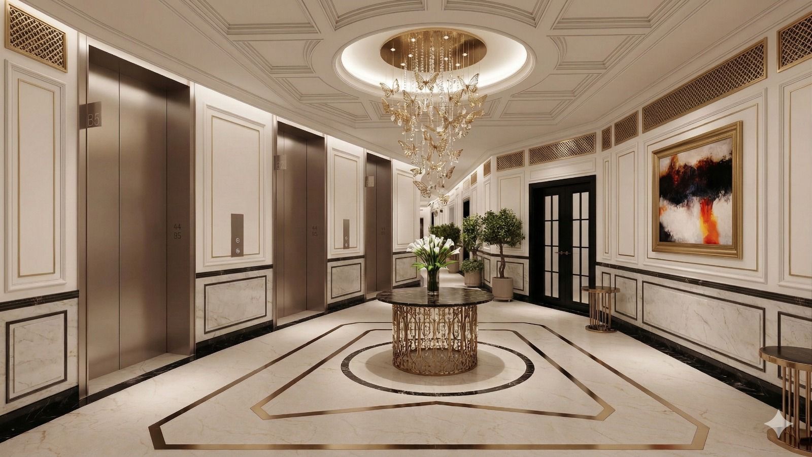  Изображения лифтового холла квартала The Essence.