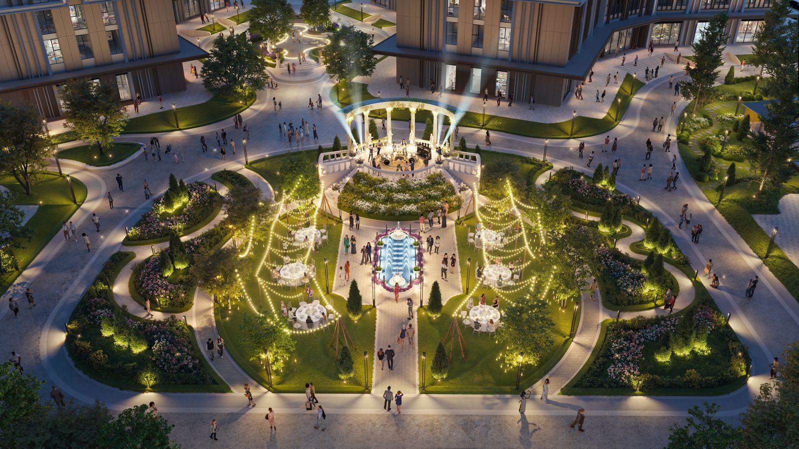 Изображения центрального парка квартала The Essence