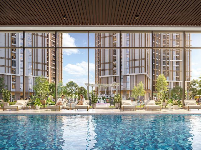 Крытый бассейн круглый год в жилом комплексе The Essence.