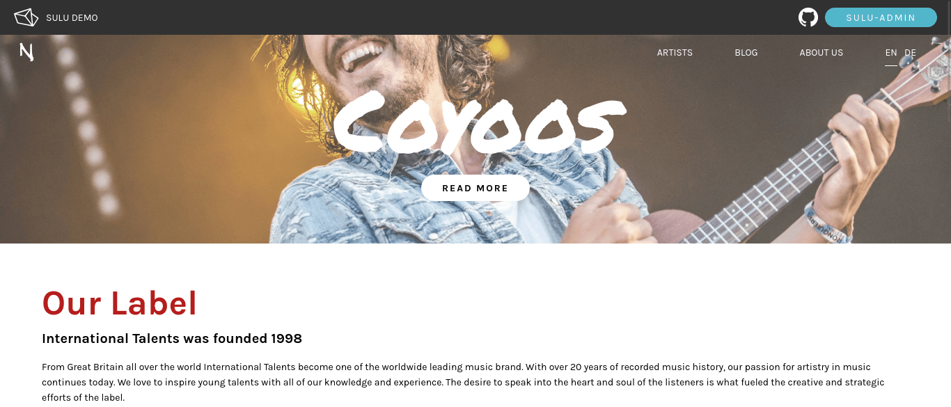 Website : Sulu, CMS Symfony