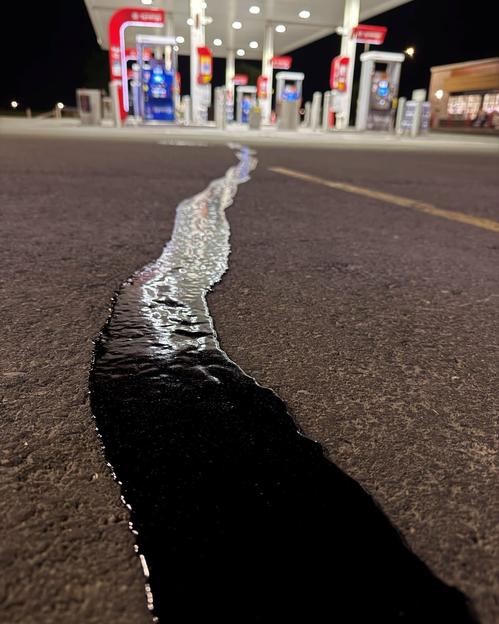 Hot Rubber Crack Fill, Fuel Station Forecourt