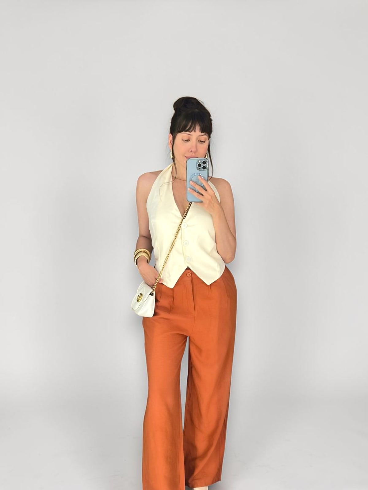 CONJUNTO CALÇA COM COLETE OFF WHITE — foto 3