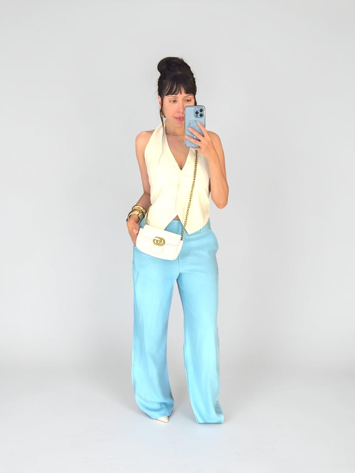 CONJUNTO CALÇA COM COLETE OFF WHITE — foto 1