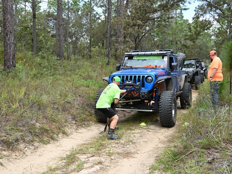 Camp setup and vehicle maintenance between runs
