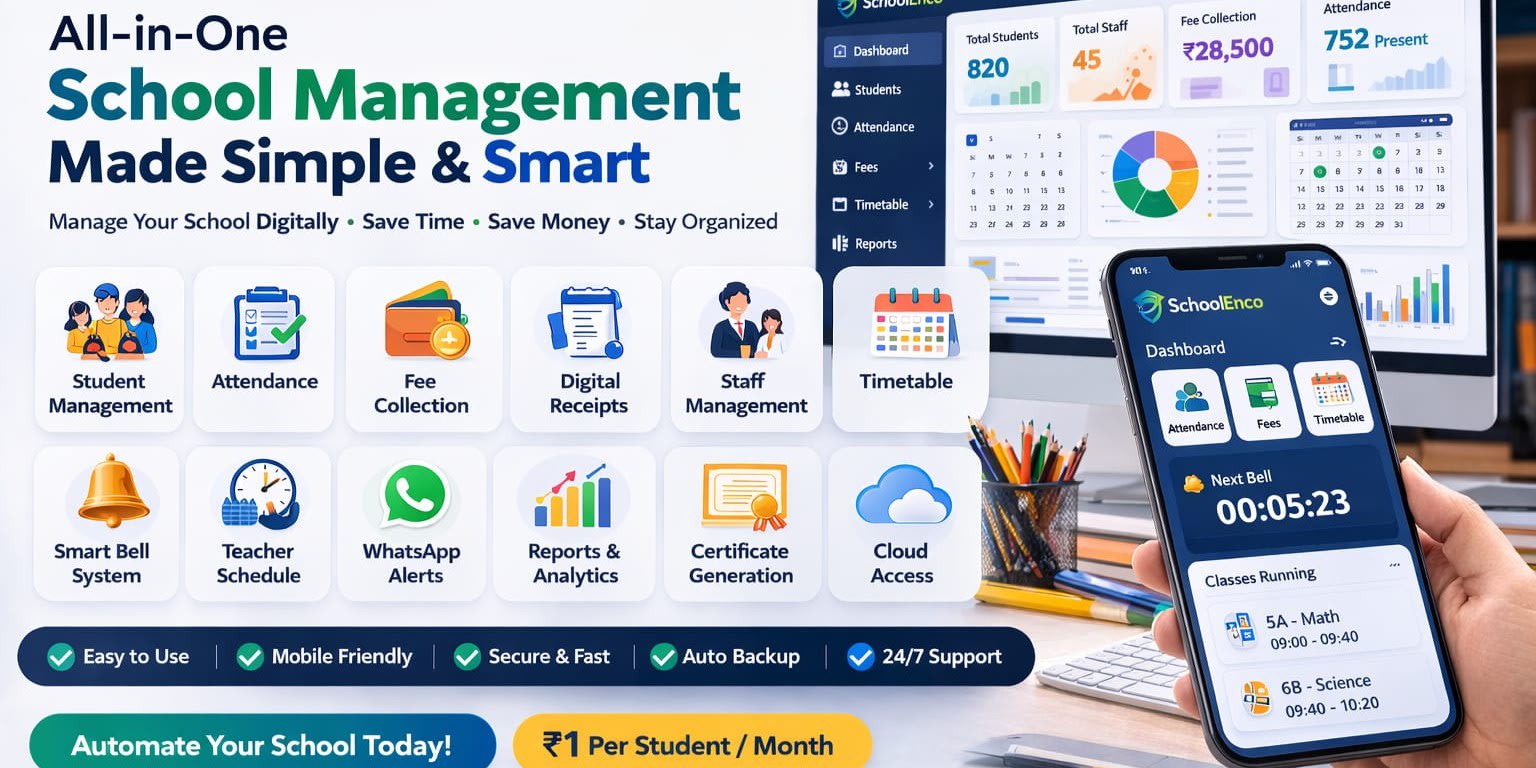 Schoolenco - School Management Software for Indian Schools: One ERP to Run Everything Smoothly
