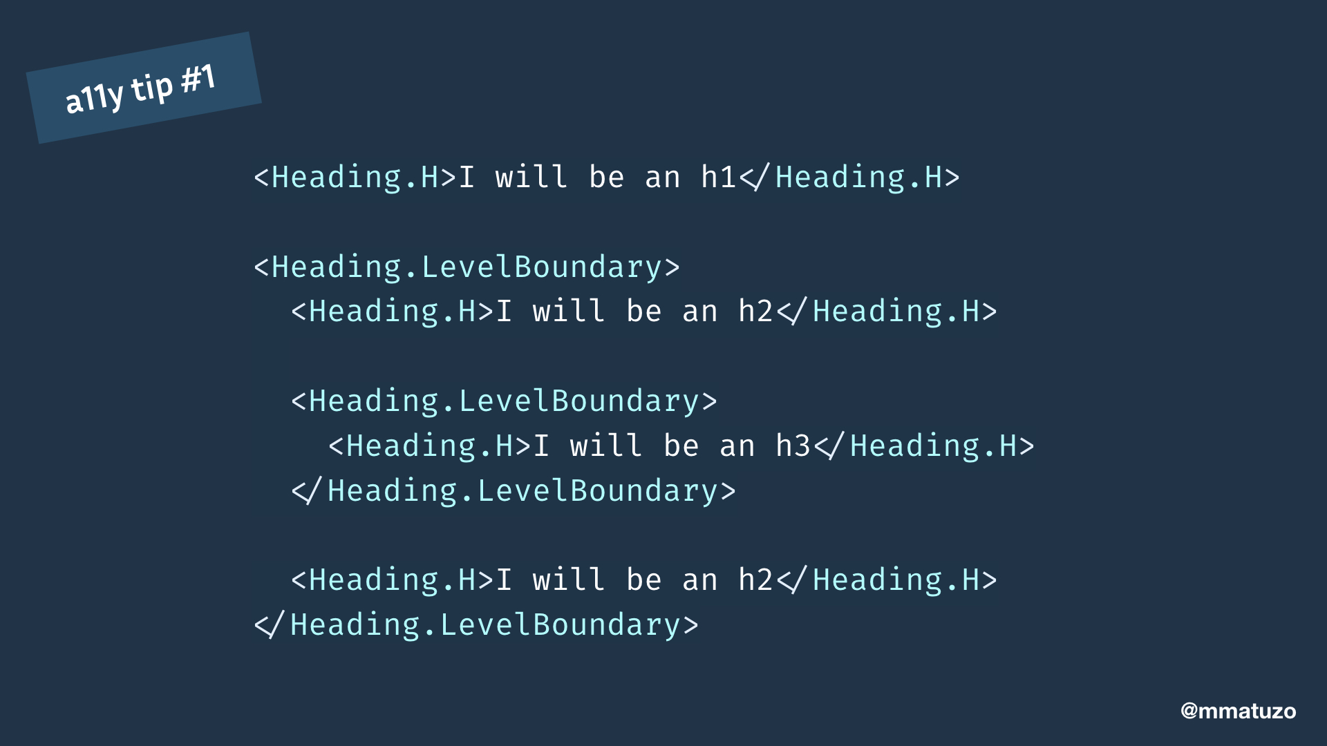 <Heading.H>I will be an h1</Heading.H><Heading.LevelBoundary><Heading.H>I will be an h2</Heading.H><Heading.LevelBoundary><Heading.H>I will be an h3</Heading.H></Heading.LevelBoundary><Heading.H>I will be an h2</Heading.H></Heading.LevelBoundary>