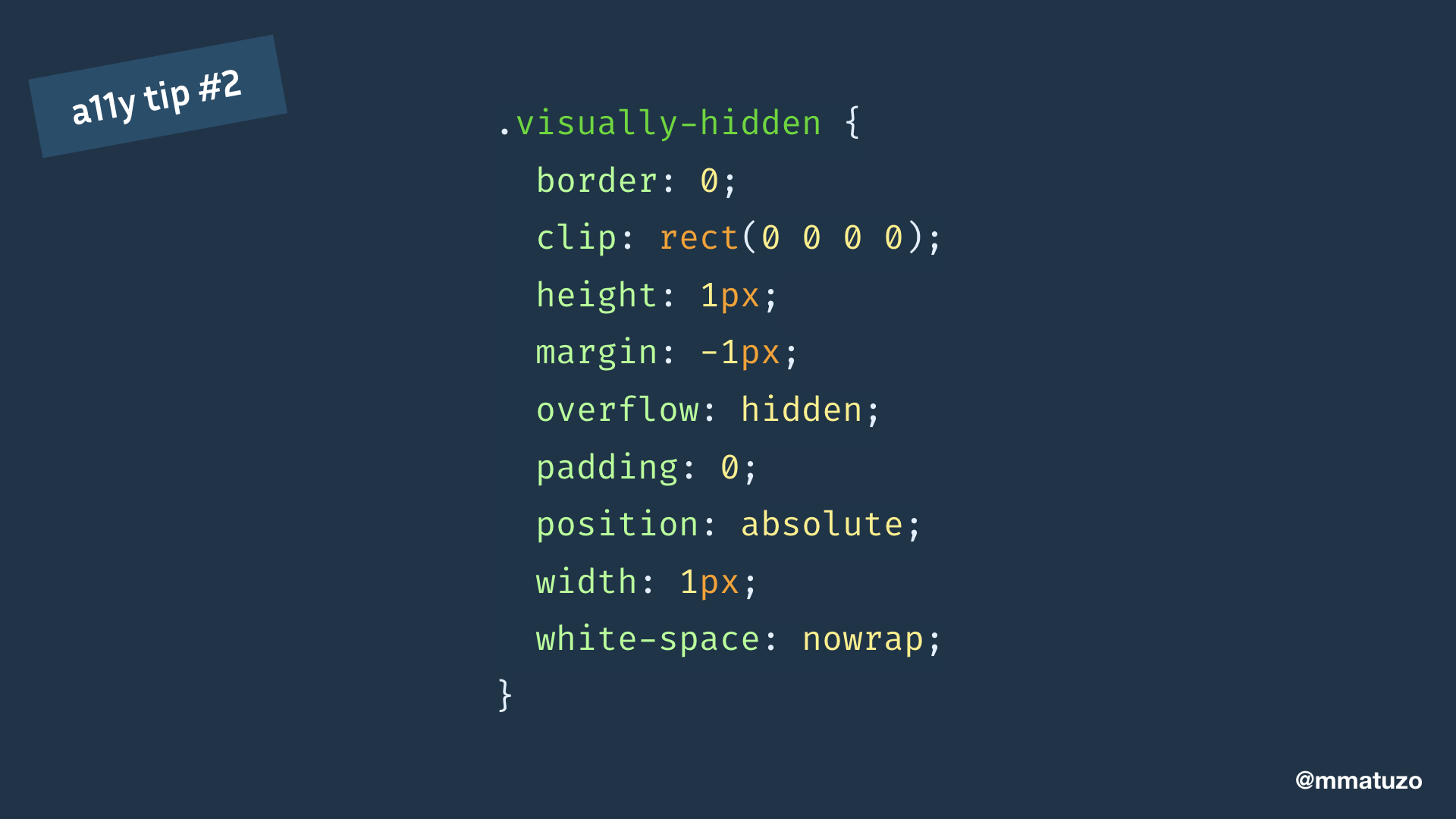 .u-vh { border: 0; clip: rect(0 0 0 0); height: 1px; margin: -1px; overflow: hidden; padding: 0; position: absolute; width: 1px; white-space: nowrap;}