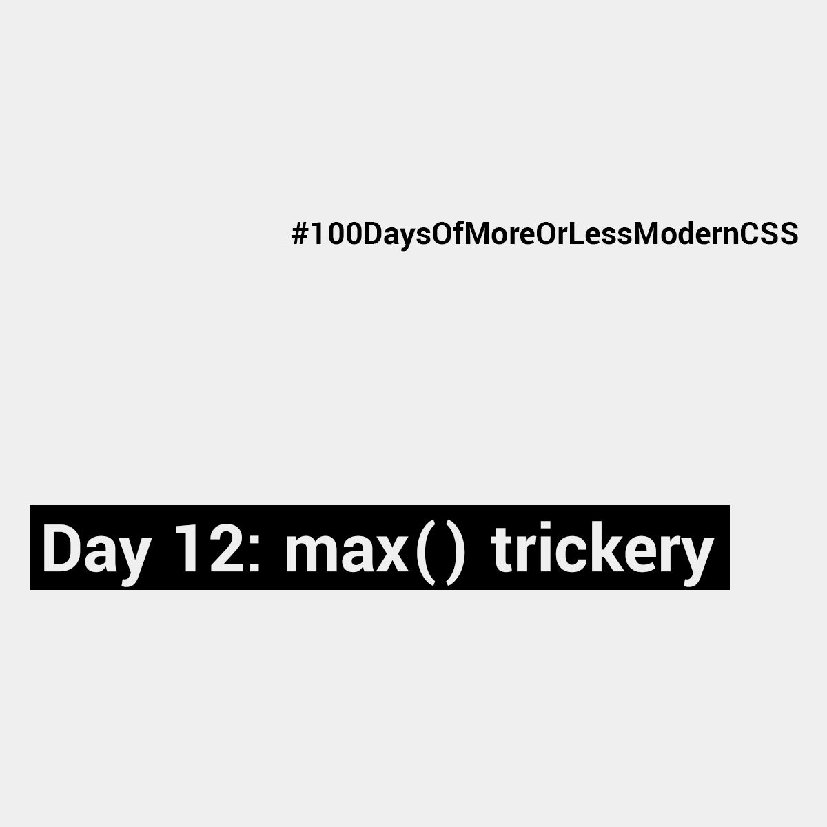 Day 12: max() trickery - Manuel Matuzović