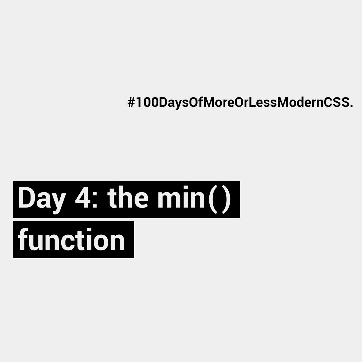 Day 4: the min() function - Manuel Matuzović