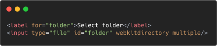 The webkitdirectory attribute allows users to select directories instead of files. (desktop browsers only)