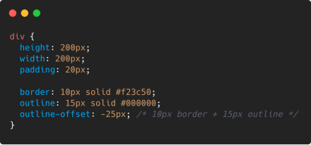 You can turn the outline of an element to the _inside_  by setting the outline-offset property to a negative value. (Not supported in IE)