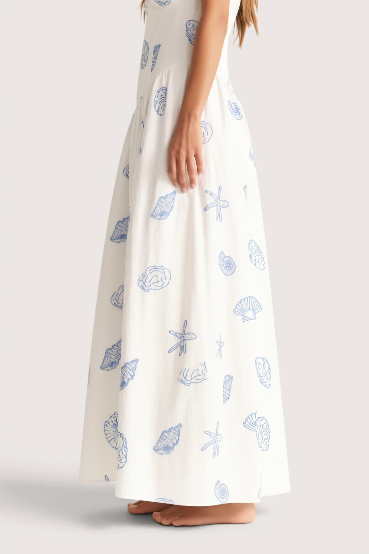 Embroidered Seashell Maxi Dress