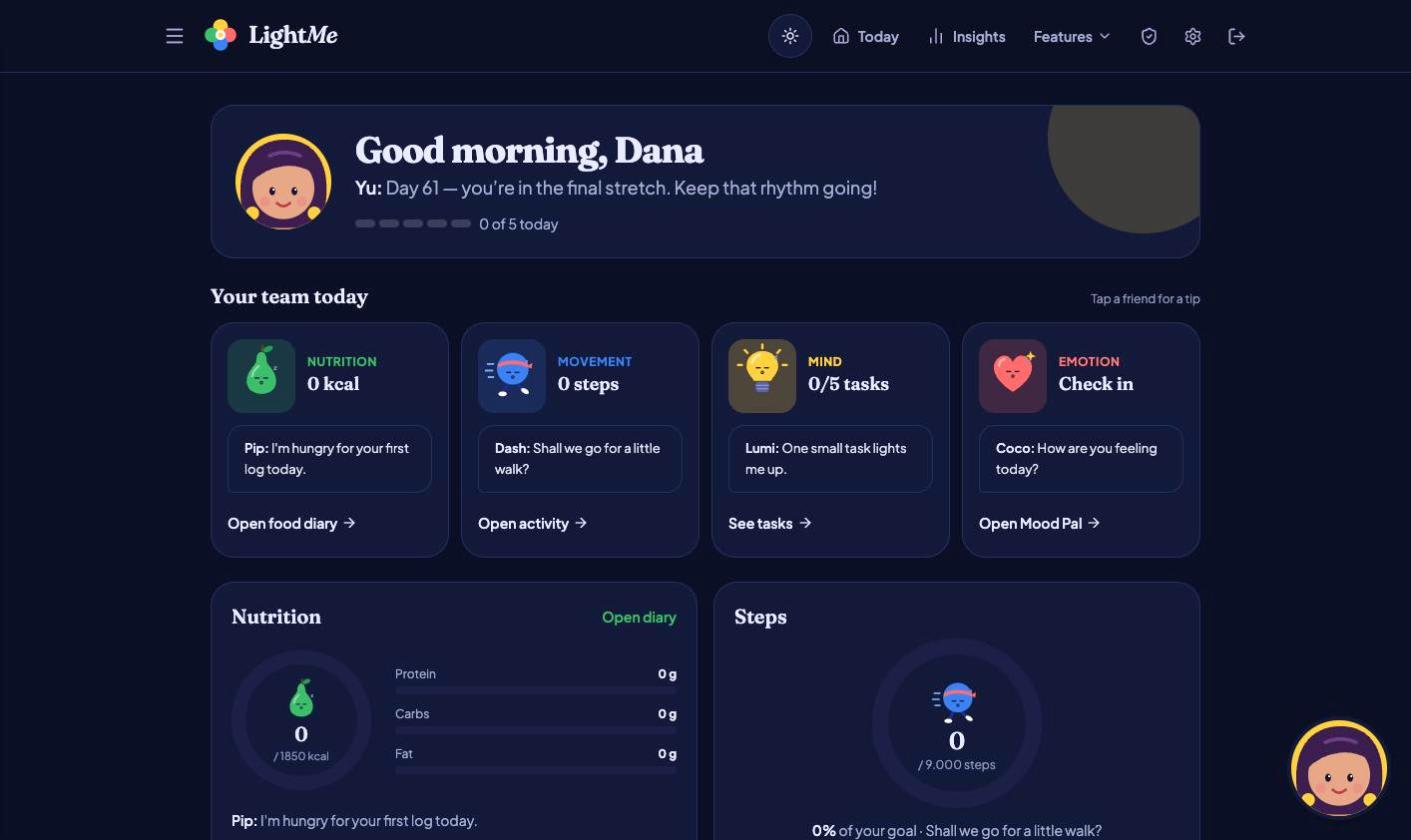 lightMe – App de salud integral — screenshot