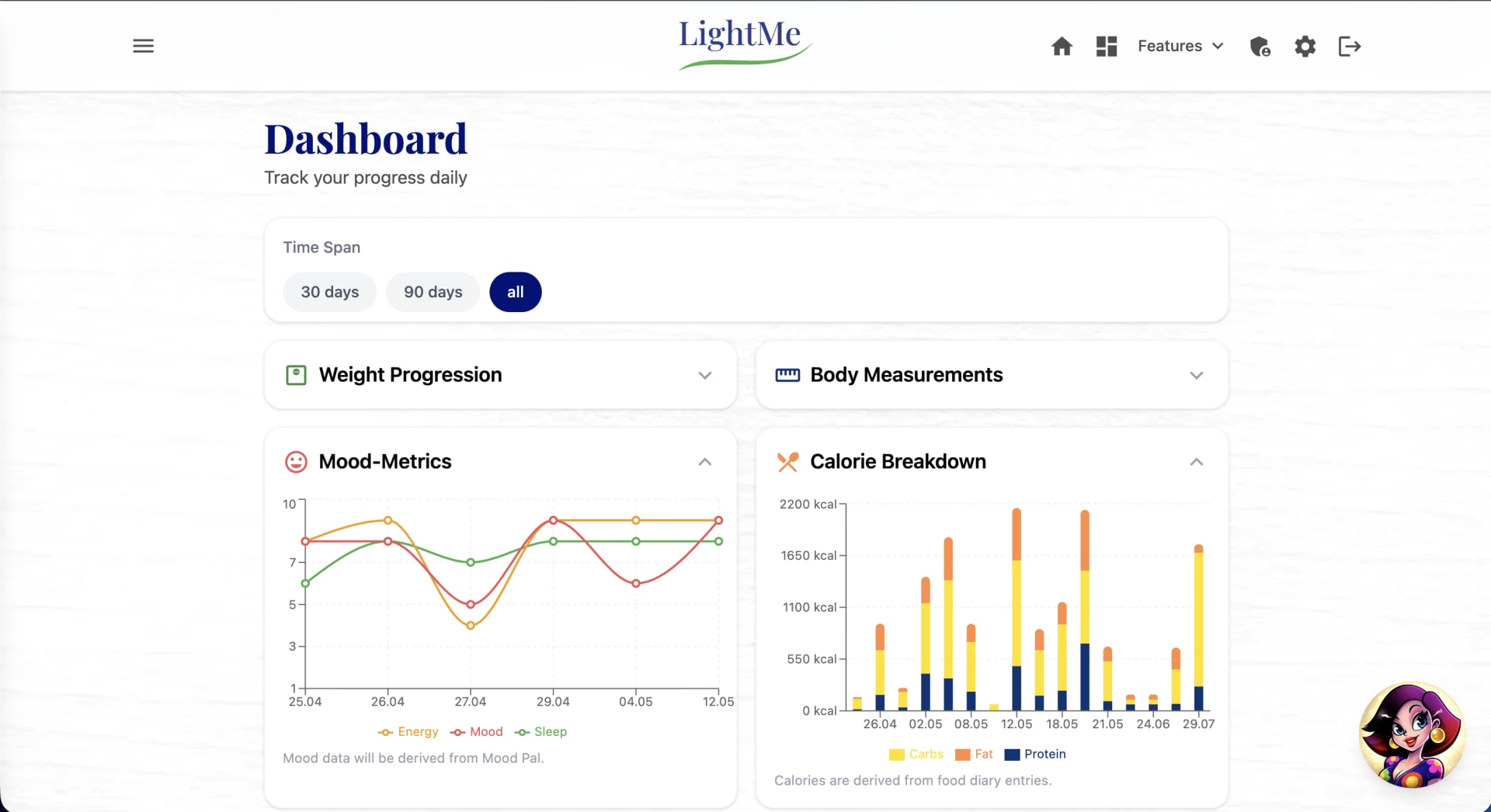 lightMe - Holistic Health App — screenshot