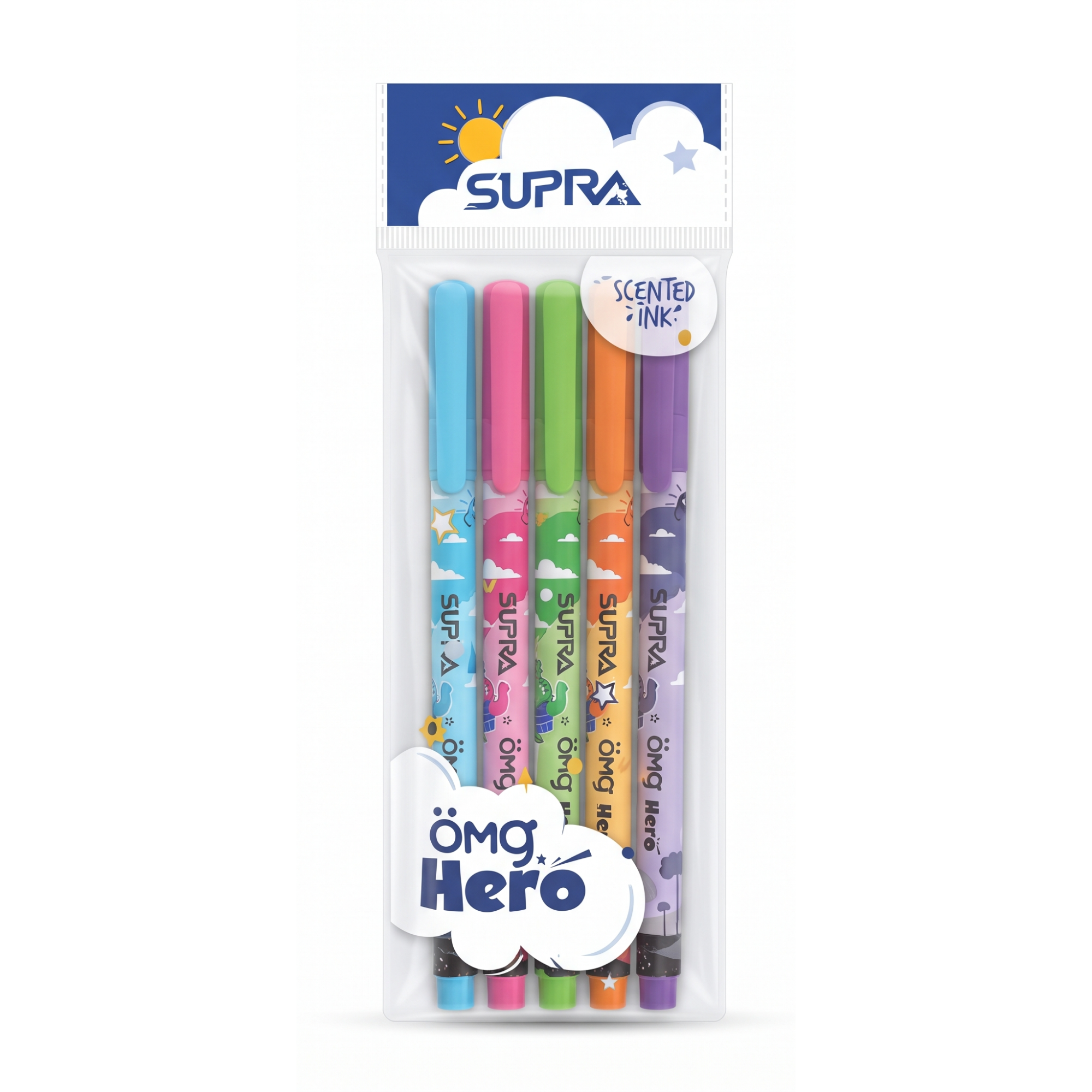 Pack of Scented ink ball pens (Blue)