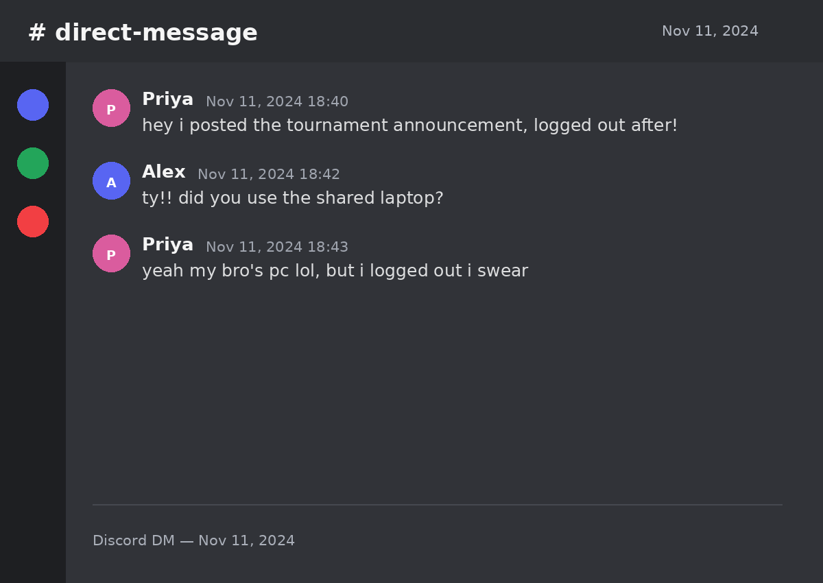 Chat Log — Priya's Message to Alex