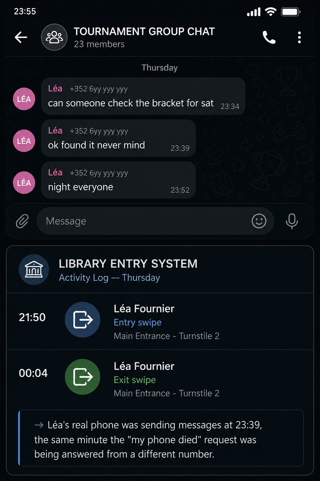 Léa's Phone Activity